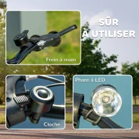 HOMCOM Trottinette électrique 120 W pliable pour enfant 7-14 ans 12 Km/h max. autonomie 10 Km max. rouge(m-9)