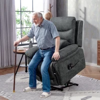 HOMCOM Power Lift Recliner Chair with Vibration Massage, Heat, USB - Grey(m-2)