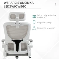 Vinsetto Fotel biurowy, regulowana wysokość, odchylane oparcie, regulowane zagłówki, do 120 kg, 60x59x114-122 cm, szary(m-6)