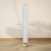 HOMCOM Floor Lamp for Living Room, 47" Modern Standing Lamp with Linen Shade, Wooden Base, Grey(m-3)