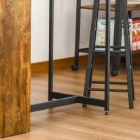 HOMCOM Industrial Bar Table Set for 2, 3 Pieces Pub Table and Bar Stools with Storage Shelf for Kitchen(m-11)