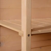 Outsunny Wooden Small Shed, Garden Storage Shed with Shelves and Bolt Latch, 75L x 56W x115H cm, Natural(m-11)