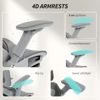 HOMCOM Ergonomic Office Chair, High Back Mesh Desk Chair, Grey(m-7)