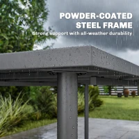 Outsunny Garden Dining Table for 6 Person, 165 x 80 cm Rectangular Outdoor Dining Table with Slatted Top(m-6)