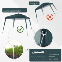 Outsunny Foisor Pliabil de Gradina 2.4x2.4m în Oțel și poliester, Verde(m-5)