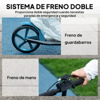 HOMCOM Patinete Plegable para Adultos y Niños de +14 Años Scooter con Manillar Ajustable 91,5x36,5x91-104 cm Azul(m-6)