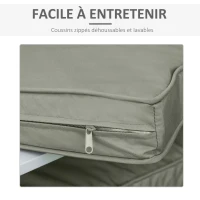 Outsunny Coussins pour chaise fauteuil de jardin coussins d'assise de dossier déhoussables polyester 56x52/56x46cm gris foncé(m-4)
