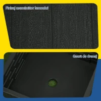 Outsunny Bază pentru Umbrelă 3-în-1 Exterior, Măsuță de Cafea, Jardinieră cu Orificiu de Scurgere, Capacitate 80 kg, Suport Umplut cu Roți și Mânere pentru Terasă și Piscină, Negru(m-8)