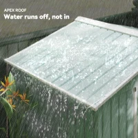 Outsunny Szop ogrodowy, 2 drzwi przesuwne, okna wentylacyjne, rama podłogowa z ocynkowanej stali, nierdzewna stal, jasnozielony, 2,13 x 1,30 x 1,85 m(m-7)