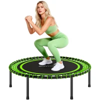 SPORTNOW Fitness-Trampolin Ø114 cm mit verstärktem Stahlrahmen für Bein- und Ganzkörpertraining Grün und Schwarz(m-7)