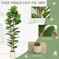 HOMCOM 180cm Artificial Fiddle Leaf Fig Tree - Green(m-4)