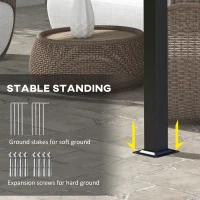 Outsunny Pergolă Gazebo 3x3.5 m cu 3 Acoperișuri Reglabile, din Oțel și Poliester Anti-UV, Gri Deschis(m-7)