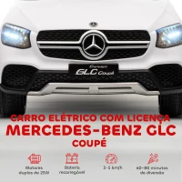 AIYAPLAY Carro Elétrico para Crianças Mercedes-Benz GLC Coupé 12V Controlo Remoto 2,4G Motor Duplo MP3 Branco(m-4)