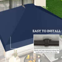 Outsunny Zapasowy Dach Pawilonu, UV50+, Wodoodporny, z 8 Otworami Odpływowymi, 3 x 3 m, Niebieski(m-6)