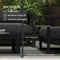 Outsunny Recinzione Barriera di Sicurezza per Piscina a Rete, Set di 4 Pannelli, 365L x 126H cm, Nero(m-8)