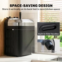 Outsunny Outdoor Pizza Oven Dual Heat Control 6 Presets Electric Pizza Maker with 37 cm Stone and Peel(m-7)