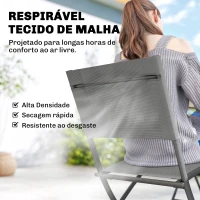 Outsunny Conjunto de Mesa e Cadeiras de Jardim de 5 Peças Móveis de Jardim com 4 Cadeiras Dobráveis e Mesa Dobrável Cinzento(m-7)