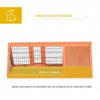 PawHut cusca lemn de brad, pentru iepuri, 118x50x45cm(m-6)