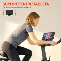 SPORTNOW Bicicletă Fitness pentru Acasă, Bicicletă de Interior cu Rezistență Magnetică Silențioasă, Șa și Ghidon Reglabile(m-7)