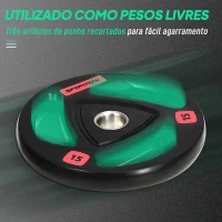 SPORTNOW Conjunto de 2 Discos de Pesos Olimpicos 15kg Ferro Fundido Placas de Peso com Orifício de 5 cm Ø40x5 cm Preto(m-4)
