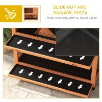 PawHut Klatka dla małych zwierząt, dom dla gryzoni, odporny na warunki atmosferyczne, 2 tace, 123 x 63 x 112 cm, Pomarańczowa(m-6)