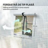 Outsunny Seră Tip Tunel pentru Grădină 1.8x1.8x2 m din Oțel și PE Anti-UV cu Uși Rulabile și Ferestre, Albă(m-6)