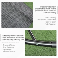 Outsunny Fotel bujany ogrodowy Leżak, w tym Poduszka pod głowę, 155 cm x 61cm x 88 cm, Szary(m-6)