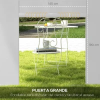 Outsunny 2 Paredes Laterales para Carpa 295x195 cm con Ventana Enrollable y Puerta con Cremallera para Carpa 3x3 m o 3x6 m Blanco(m-4)