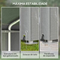 Outsunny Abrigo para Ferramentas Bicicletas e Motos 1,6x2,2x1,7 cm Garagem Portátil com 2 Habitações Cinza Claro(m-5)