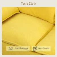 HOMCOM Canapea modernă cu 2 locuri, perne și tapițerie din material textil buretat, 130x77x84 cm, galben(m-7)