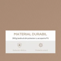 Outsunny Copertină de Soare pentru Exterior Retractabilă cu Brațe și Manivelă, 350x250 cm, Maro(m-4)