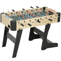 SPORTNOW Futbolín para Niños de Madera Plegable Mesa de Futbolín con 2 Marcadores 8 Barras 22 Jugadores 118x107,5x78 cm Natural(m-11)