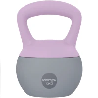 SPORTNOW 12KG Soft Kettlebell, Kettlebell with Non-Slip Handle for Home Gym, Weight Lifting, Strength Training, Purple/Grey(m-10)