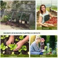 Outsunny Sera de Gradina tip Tunel din PE pentru Plante si Flori cu Margini Extinse si Usi cu Fermoar 295x100x80 cm, Alb lucios(m-4)