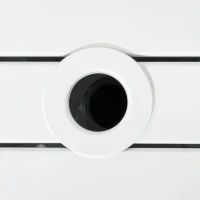 Outsunny Garden Side Table End Table Patio Coffee Table with Umbrella Hole, Steel Frame for Balcony, White(m-9)