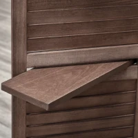 HOMCOM Biombo Plegable de 4 Paneles de Madera 162x170 cm Biombo Separador de Ambientes con 3 Estantes Nogal(m-9)
