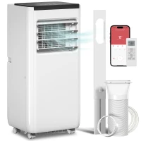 HOMCOM Climatiseur Portable 10 000 BTU 4 en 1 Refroidissement Déshumidificateur Ventilateur avec WiFi pour 30 m² Blanc(m-7)