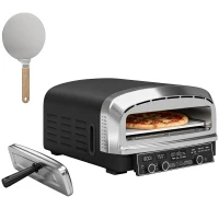 Outsunny Outdoor Pizza Oven Dual Heat Control 6 Presets Electric Pizza Maker with 37 cm Stone and Peel(m-10)