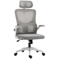 Vinsetto Fotel biurowy, regulowana wysokość, odchylane oparcie, regulowane zagłówki, do 120 kg, 60x59x114-122 cm, szary