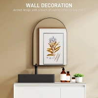 HOMCOM 50 x 70cm Arched Home Mirror - Black(m-6)