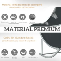 Outsunny Set 2 sezlonguri de Gradina Pliabile, sezlong pentru Plaja din Aluminiu si Textilen, 61x165x63 cm(m-6)