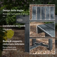 Outsunny Panchina da Giardino a 2 Posti Impermeabile in Legno di Abete, 110x38x35 cm, Grigio(m-6)