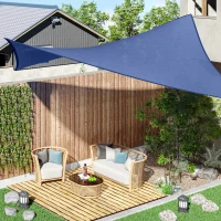 Outsunny Voile d'ombrage rectangulaire 4 x 3 m polyéthylène Haute densité Protection UV Avec sac de rangement - Coloris bleu(m-10)