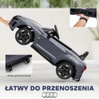 Samochód dziecięcy HOMCOM, samochód elektryczny, z licencją AUDIO, z pasem bezpieczeństwa, pilot zdalnego sterowania, światło, czarny, 103 x 58 x 41cm(m-6)