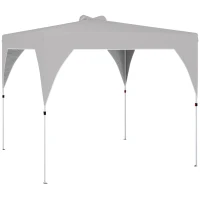 Outsunny Tenda Dobrável 3x3 m Pop-up Tenda de Jardim com Bloqueio Central UPF50+ Altura Ajustável 3 Níveis Bolsa de Transporte Cinza(m-1)