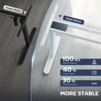 HOMCOM Electric Standing Desk Frame, Height Adjustable Sit Stand Desk Frame with Dual Motors, Memory Smart Panel and Collision Protection, Easy Assembly, White(m-5)