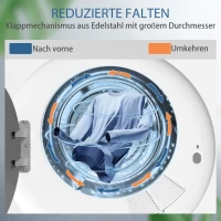 HOMCOM Luchtafvoerdroger, 4 kg voorlader-wasdroger met roestvrijstalen trommel, 800W compact vrijstaand, wit(m-6)
