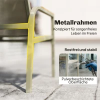 Outsunny Tuinmeubelset Weerbestendig Metaal Zitgroep voor 4 Personen Tuinlounge met Tweezitsbank, 2 Stoelen en Bijzettafel, Groen(m-6)