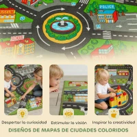 AIYAPLAY Alfombra Infantil Carretera de Ciudad 200x150 cm Alfombra Educativa Antideslizante para Gateo y Jugar con Coches(m-5)