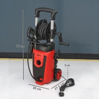 Outsunny 150-Bar Pressure Washer, with Accessories - Red/Black(m-3)